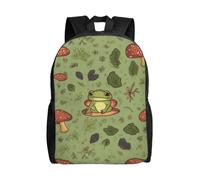 FodPand Laptop Backpack Large Capacity Carry On Backpack for Men Women Business Work Bag Ice cream rainbow gradient Casual Daypack, Frogs and Mushrooms, One Size, Travel Backpacks