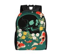 FodPand Laptop Backpack Large Capacity Carry On Backpack for Men Women Business Work Bag Lofaris Cat Casual Daypack, Koi Fish Skull, One size