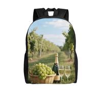 FodPand Laptop Backpack Large Capacity Carry On Backpack for Men Women Business Work Bag Moose Casual Daypack, Green Grapes and Wine, One size