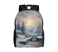 FodPand Laptop Backpack Large Capacity Carry On Backpack for Men Women Business Work Bag Ocean Sailing Casual Daypack, Winter Snow Scene, One Size, Travel Backpacks