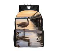 FodPand Laptop Backpack Large Capacity Carry On Backpack for Men Women Business Work Bag Ocean Sailing Casual Daypack, Wild Goose By the Bridge, One Size, Travel Backpacks