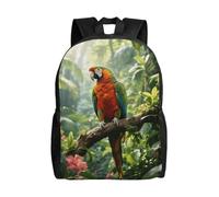 FodPand Laptop Backpack Large Capacity Carry On Backpack for Men Women Business Work Bag Retro Cassette Tape Casual Daypack, Rainforest Parrot, One size