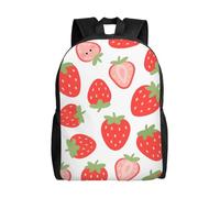 FodPand Laptop Backpack Large Capacity Carry On Backpack for Men Women Business Work Bag Retro Cassette Tape Casual Daypack, Red Strawberry, One size