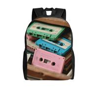 FodPand Laptop Backpack Large Capacity Carry On Backpack for Men Women Business Work Bag Retro Cassette Tape Casual Daypack, Retro Cassette Tape, One Size, Travel Backpacks
