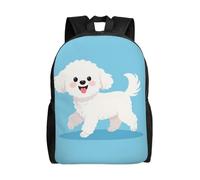 FodPand Laptop Backpack Large Capacity Carry On Backpack for Men Women Business Work Bag Retro Cassette Tape Casual Daypack, Poodle, One size