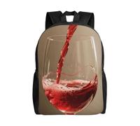 FodPand Laptop Backpack Large Capacity Carry On Backpack for Men Women Business Work Bag Running German Shepherd Dog Casual Daypack, Pouring Red Wine, One size