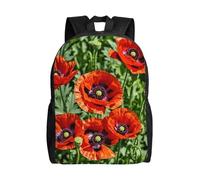 FodPand Laptop Backpack Large Capacity Carry On Backpack for Men Women Business Work Bag Running German Shepherd Dog Casual Daypack, Red Geraniums Flower, One Size, Travel Backpacks