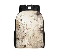 FodPand Laptop Backpack Large Capacity Carry On Backpack for Men Women Business Work Bag Santa Claus Wearing Glasses Casual Daypack, Lines of Flowers, One Size, Travel Backpacks