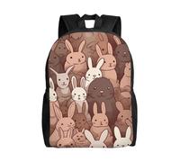 FodPand Laptop Backpack Large Capacity Carry On Backpack for Men Women Business Work Bag Santa Claus Wearing Glasses Casual Daypack, Repeating Bunny Pattern, One Size, Travel Backpacks