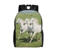 FodPand Laptop Backpack Large Capacity Carry On Backpack for Men Women Business Work Bag Small Panda Casual Daypack, Prancing White Horse, One Size, Travel Backpacks