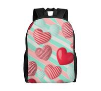 FodPand Laptop Backpack Large Capacity Carry On Backpack for Men Women Business Work Bag Train Casual Daypack, Stripes Heart, One Size, Travel Backpacks