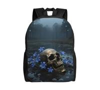 FodPand Laptop Backpack Large Capacity Carry On Backpack for Men Women Business Work Bag Train Casual Daypack, Skull Floral, One Size, Travel Backpacks
