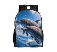 FodPand Laptop Backpack Large Capacity Carry On Backpack for Men Women Business Work Bag Walking Elephants Casual Daypack, Two Dolphins, One Size, Travel Backpacks