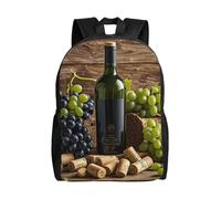 FodPand Laptop Backpack Large Capacity Carry On Backpack for Men Women Business Work Bag Walking Elephants Casual Daypack, Wine Bottle Corks Grapes, One size