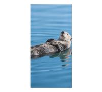 FodPand Lazy and Relaxing Otter Beach Towel 30x60 Inch, Microfiber Sand-Free Quick Dry Towel Extra Large, Lightweight Bath Towels for Beach, Pool, Yoga, Picnic & Travel, Super Absorbent