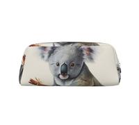 FodPand Leather Makeup Bag for Purse Travel, Koala and Butterfly Pencil Case Zipper Toiletry Bag Small Cosmetic Bag, Silver, One Size