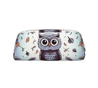 FodPand Leather Makeup Bag for Purse Travel, Owl Tree Branches Pencil Case Zipper Toiletry Bag Small Cosmetic Bag, Gold, One Size