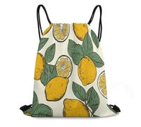 FodPand Lemon Fruit Pattern Drawstring Backpack Gym Trip Cinch Sack for Unisex Waterproof Shoe Bags for Travel Honeycomb Fabric Drawstring Bag 16x 20 Inch for Swimming Beach
