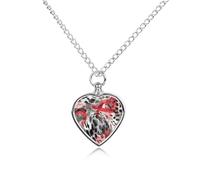 FodPand Leopard Print Pattern Urn Necklace for Ashes Personalized Pet Cremation Jewelry Dogs Cats Remembrance Jewelry Heart Shaped Urn Pendant for Puppy Pet Memorial Keepsake Jewelry