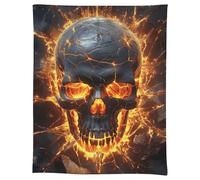 FodPand Linen Rectangle Tablecloth 55"x75" - Washable Heavy Duty Table Cover Shattering of Skull Tablecloth Stain Resistant Farmhouse Table Cloth for Dining Tables, Picnic, Party