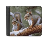 FODPAND Little Squirrel Leather Wallet Extra Capacity Bifold Wallet Slim Minimalist Front Pocket Wallets Credit Card Holder