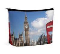 FodPand London Big Ben Toiletry Bag Large Capacity Makeup Bag Travel Makeup Pouch Mini Cosmetic Bags Zipper Make Up Storage Pouch Make Up Organizer Tool Pouchs