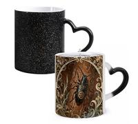 FodPand Longhorn Beetle Bark Color Changing Mugs Heat Sensitive Ceramic Coffee Mugs Funny Temperature Changing Mug Novelty Magic Cup Gift for Coffee Lover 11 Oz