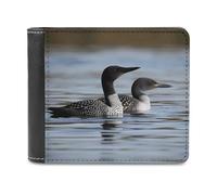FODPAND Loon Birds Leather Wallet Extra Capacity Bifold Wallet Slim Minimalist Front Pocket Wallets Credit Card Holder