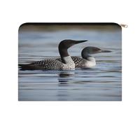 FodPand Loon Birds Travel Makeup Bag, Aesthetic Portable Cosmetic Bags with Zipper, Makeup Pouch, Cute Travel Toiletry Bag Skincare Bags for Women
