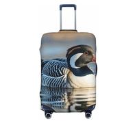 FodPand Loon Nature Birds Travel Luggage Cover Elastic Suitcase Cover Protector Anti-Scratch Luggage Protector Universal Washable Travel Sleeve Baggage Case Fits 18-32 Inch Suitcase, Black, XL