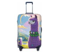 FodPand Love alpaca purple Travel Luggage Cover Elastic Suitcase Cover Protector Anti-Scratch Luggage Protector Universal Washable Travel Sleeve Baggage Case Fits 18-32 Inch Suitcase, Black, S