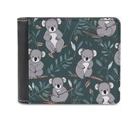 FodPand Lovely Koala Leather Wallets for Men Women Credit Card Holder Slim Billfold Wallet with 6 Card Slots