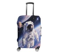 FodPand Luggage Cover for Suitcase 19-32 Inch Astronaut In Space Travel Suitcase Protector Vibrant Anti-Scratch Washable Luggage Sleeve with Funny Design, white, Small, Astronaut in Space