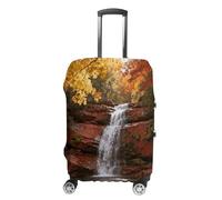 FodPand Luggage Cover for Suitcase 19-32 Inch Autumn Mountain Falls Travel Suitcase Protector Vibrant Anti-Scratch Washable Luggage Sleeve with Funny Design, white, M, Autumn Mountain Falls
