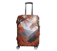 FodPand Luggage Cover for Suitcase 19-32 Inch Autumn Red Leaf Valley Travel Suitcase Protector Vibrant Anti-Scratch Washable Luggage Sleeve with Funny Design, white, XL, Autumn Red Leaf Valley