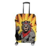 FodPand Luggage Cover for Suitcase 19-32 Inch Bear Travel Suitcase Protector Vibrant Anti-Scratch Washable Luggage Sleeve with Funny Design, white, Small, Bear