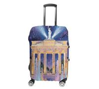 FodPand Luggage Cover for Suitcase 19-32 Inch Berlin Brandenburg Gate Fountain Travel Suitcase Protector Vibrant Anti-Scratch Washable Luggage Sleeve with Funny Design, white, L, Berlin Brandenburg