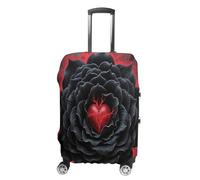 FodPand Luggage Cover for Suitcase 19-32 Inch Black Mandala Heart Travel Suitcase Protector Vibrant Anti-Scratch Washable Luggage Sleeve with Funny Design, white, Small, Black Mandala Heart