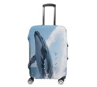 FodPand Luggage Cover for Suitcase 19-32 Inch Blue Whale Travel Suitcase Protector Vibrant Anti-Scratch Washable Luggage Sleeve with Funny Design, white, L, Blue Whale