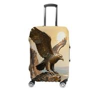 FodPand Luggage Cover for Suitcase 19-32 Inch Bronze Eagle Cliff Travel Suitcase Protector Vibrant Anti-Scratch Washable Luggage Sleeve with Funny Design, white, Small, Bronze Eagle Cliff