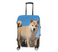 FodPand Luggage Cover for Suitcase 19-32 Inch Champagne Shiba Giant City Travel Suitcase Protector Vibrant Anti-Scratch Washable Luggage Sleeve with Funny Design, white, XL, Champagne Shiba Giant