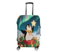 FodPand Luggage Cover for Suitcase 19-32 Inch Christmas Small Penguin Travel Suitcase Protector Vibrant Anti-Scratch Washable Luggage Sleeve with Funny Design, white, XL, Christmas Small Penguin