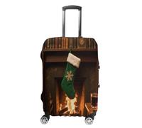 FodPand Luggage Cover for Suitcase 19-32 Inch Christmas Stockings Travel Suitcase Protector Vibrant Anti-Scratch Washable Luggage Sleeve with Funny Design, white, Small, Christmas Stockings