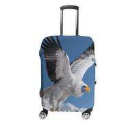 FodPand Luggage Cover for Suitcase 19-32 Inch Condor on The Snow Mountain Travel Suitcase Protector Vibrant Anti-Scratch Washable Luggage Sleeve with Funny Design, white, M, Condor on the Snow