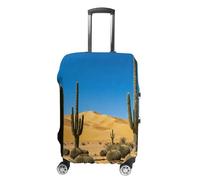 FodPand Luggage Cover for Suitcase 19-32 Inch Desert Cactus View Travel Suitcase Protector Vibrant Anti-Scratch Washable Luggage Sleeve with Funny Design, white, XL, Desert Cactus View