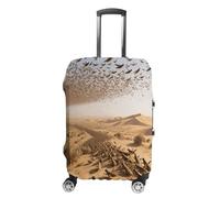 FodPand Luggage Cover for Suitcase 19-32 Inch Desert Locust Swarm Travel Suitcase Protector Vibrant Anti-Scratch Washable Luggage Sleeve with Funny Design, white, XL, Desert Locust Swarm
