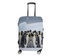 FodPand Luggage Cover for Suitcase 19-32 Inch Emperor Penguin Huddle Travel Suitcase Protector Vibrant Anti-Scratch Washable Luggage Sleeve with Funny Design, white, Small, Emperor Penguin Huddle