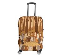 FodPand Luggage Cover for Suitcase 19-32 Inch Forest Animals Travel Suitcase Protector Vibrant Anti-Scratch Washable Luggage Sleeve with Funny Design, white, M, Forest Animals