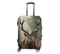 FodPand Luggage Cover for Suitcase 19-32 Inch Forest Wildlife Travel Suitcase Protector Vibrant Anti-Scratch Washable Luggage Sleeve with Funny Design, white, Small, Forest Wildlife
