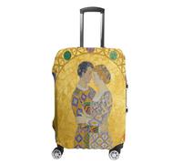 FodPand Luggage Cover for Suitcase 19-32 Inch Golden Kiss Travel Suitcase Protector Vibrant Anti-Scratch Washable Luggage Sleeve with Funny Design, white, M, Golden Kiss